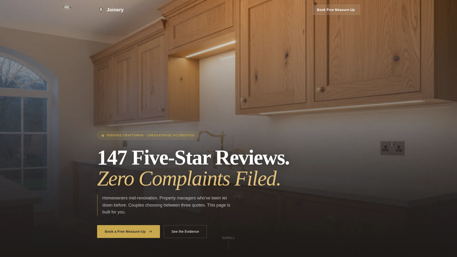 Carpenter Reviews & Testimonials Landing Page Template