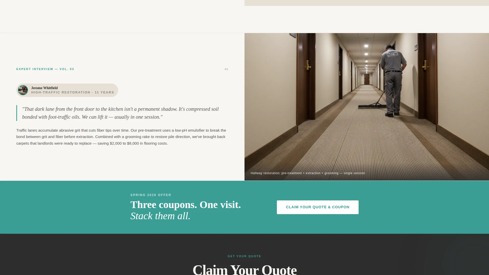 Carpet Cleaner Marketing Booking Website Template