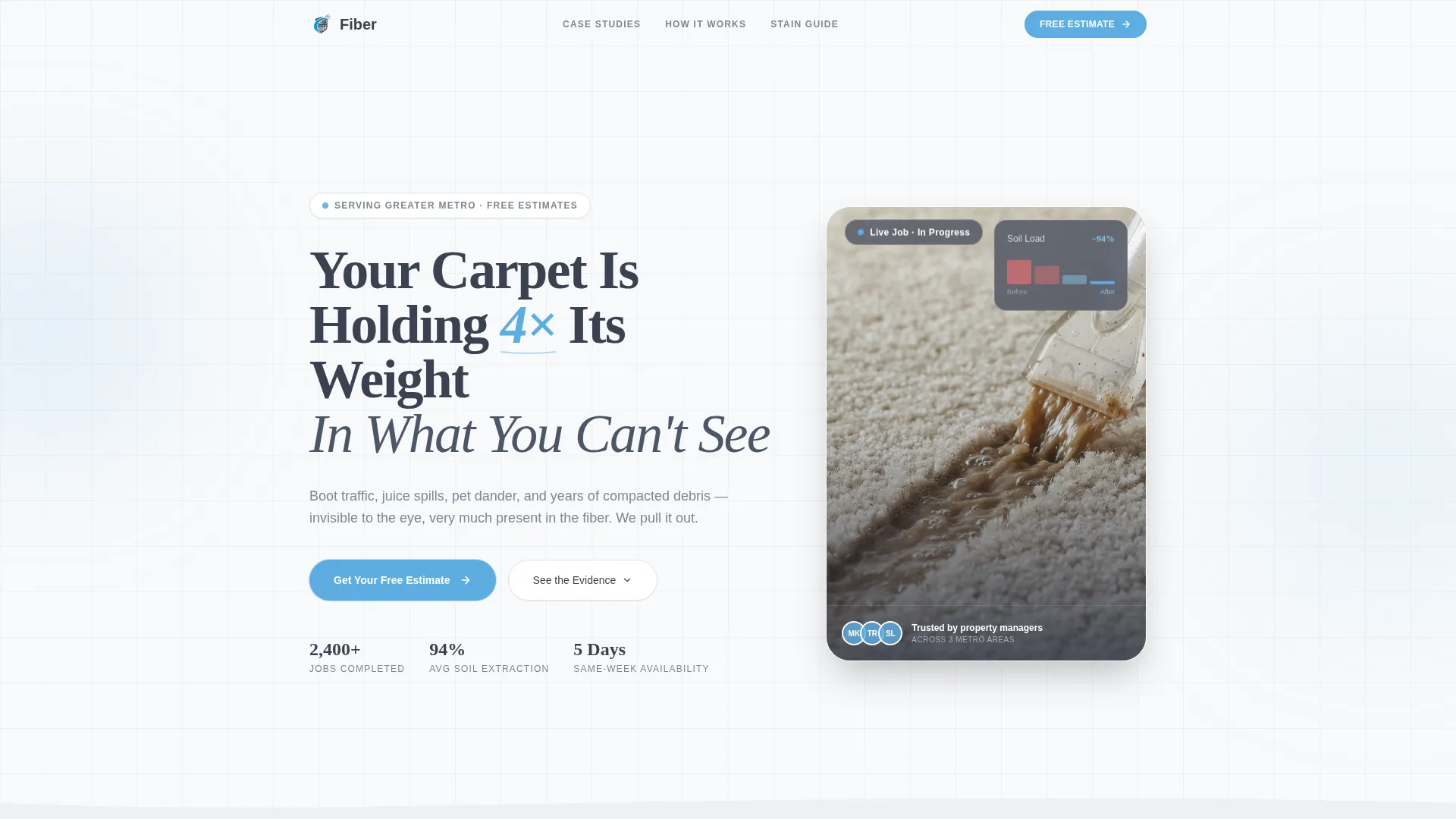 Carpet Cleaner Marketing Specialist Booking Website Template