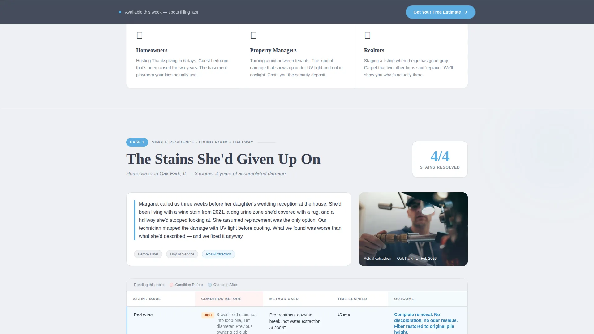 Carpet Cleaner Marketing Specialist Booking Website Template