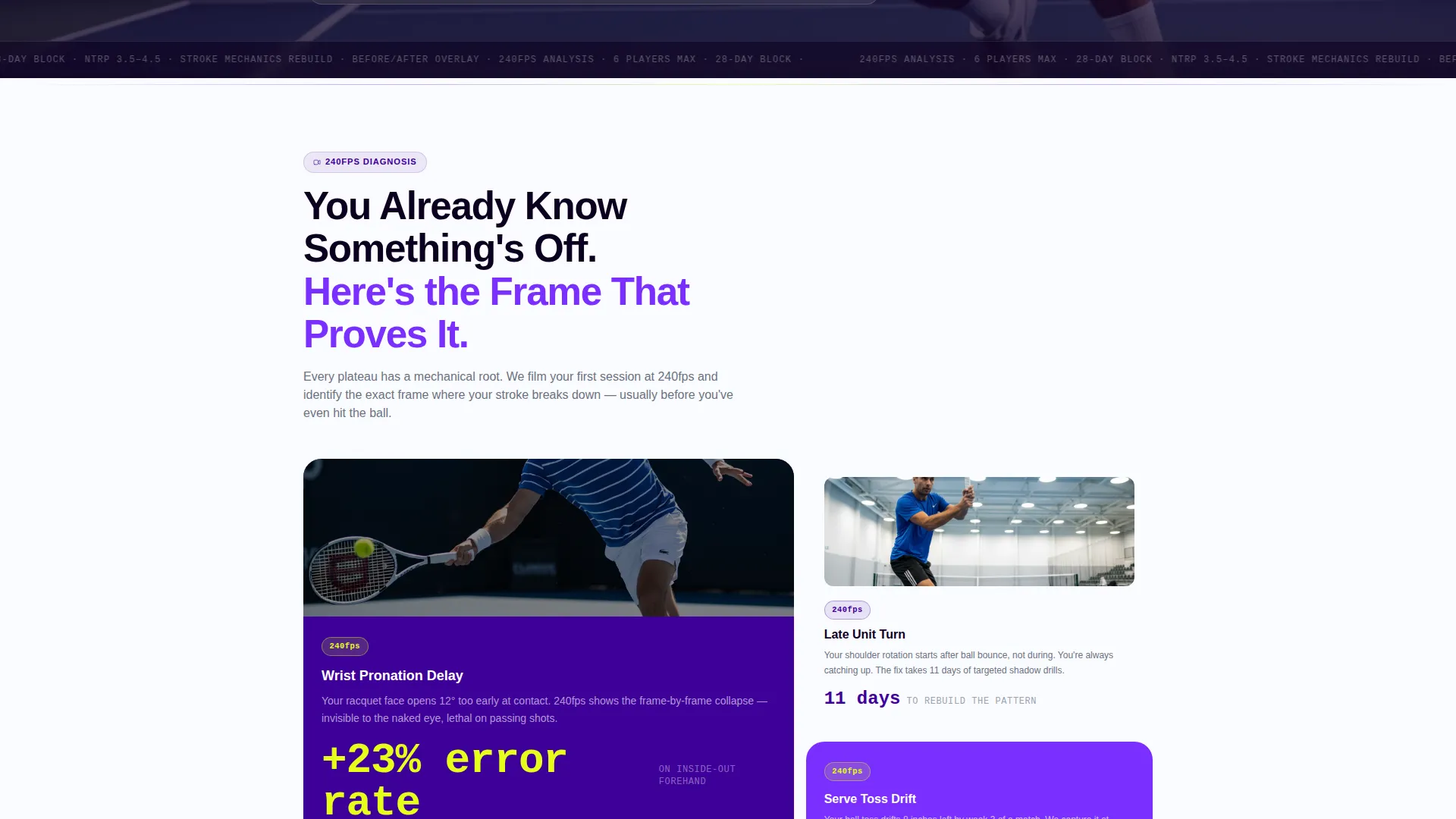 Tennis Coach Bento Grid Landing Page Template