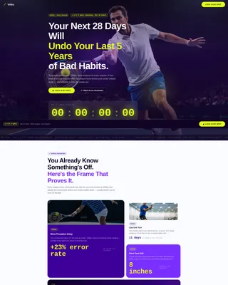 Tennis Coach Bento Grid Landing Page Template
