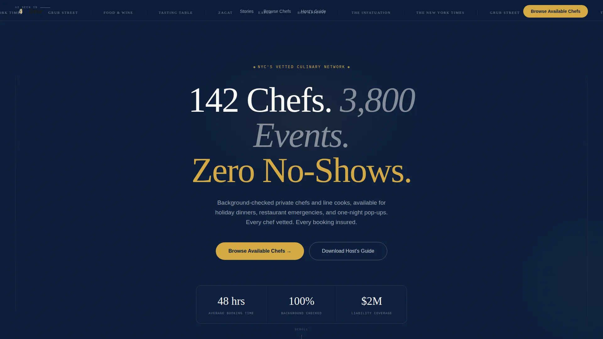 Chef & Cook Booking Website Template