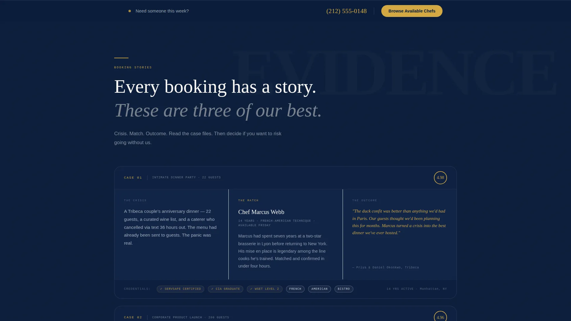 Chef & Cook Booking Website Template