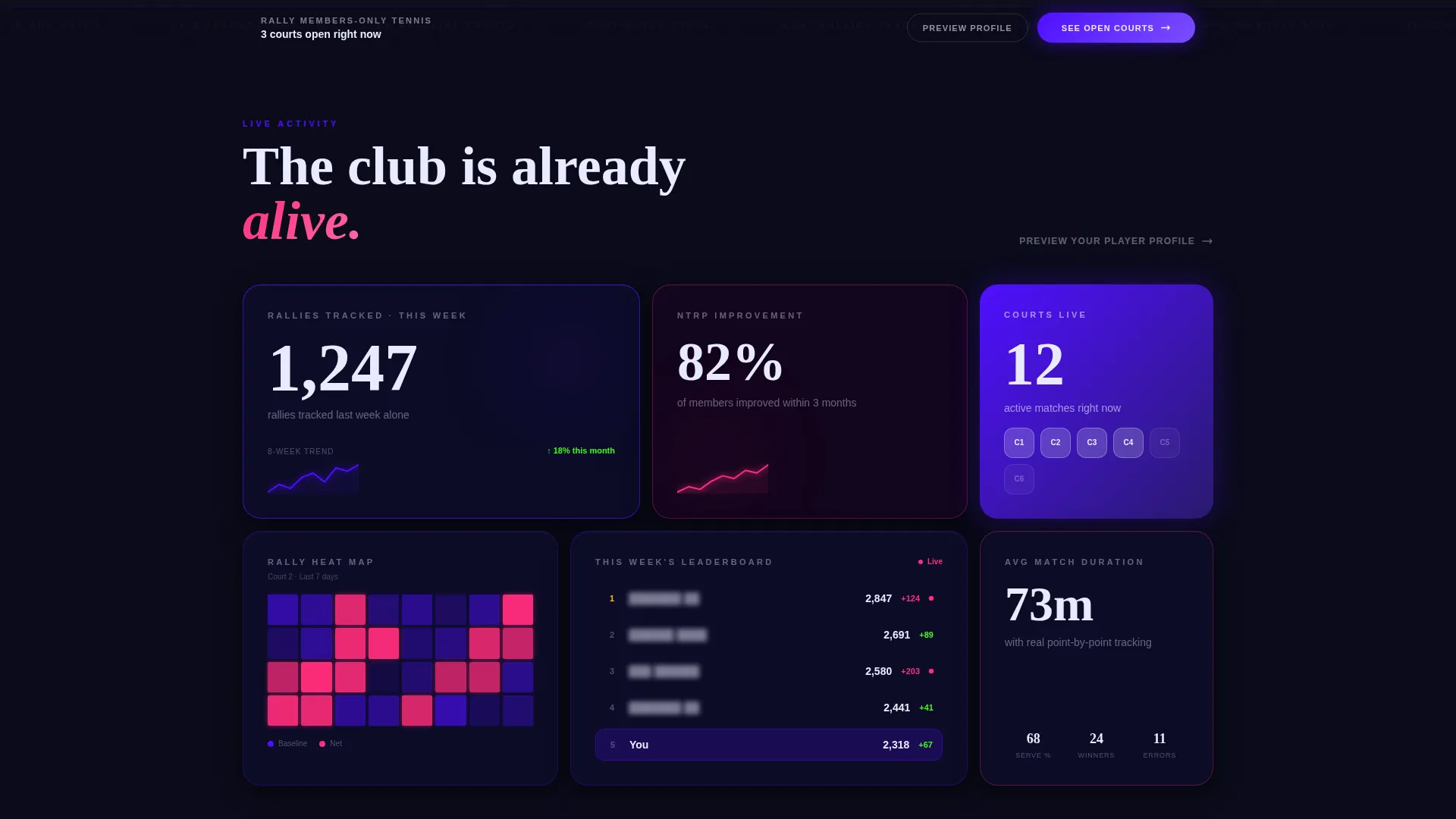Dominating Racket Sports Landing Page Template