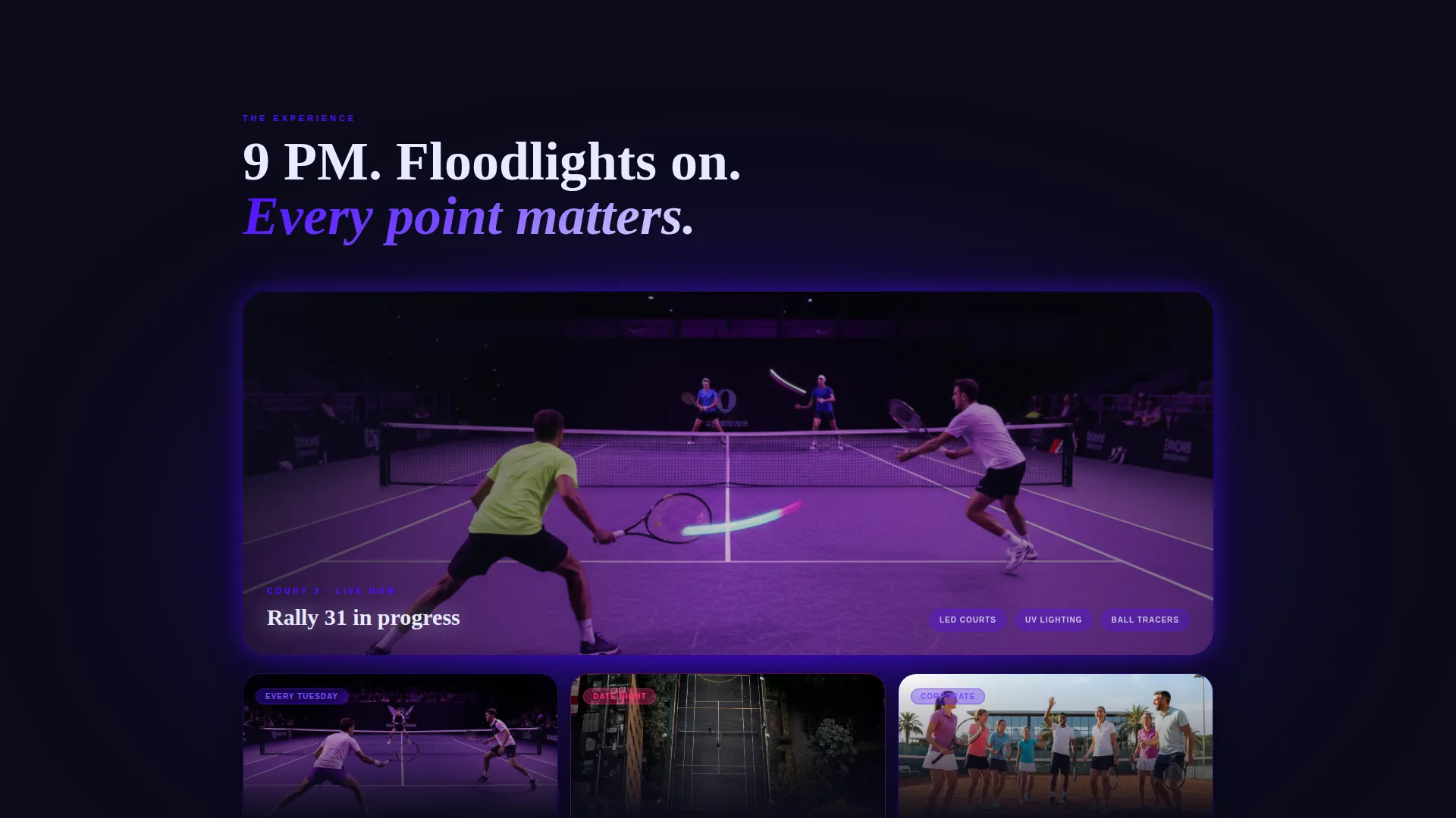 Dominating Racket Sports Landing Page Template