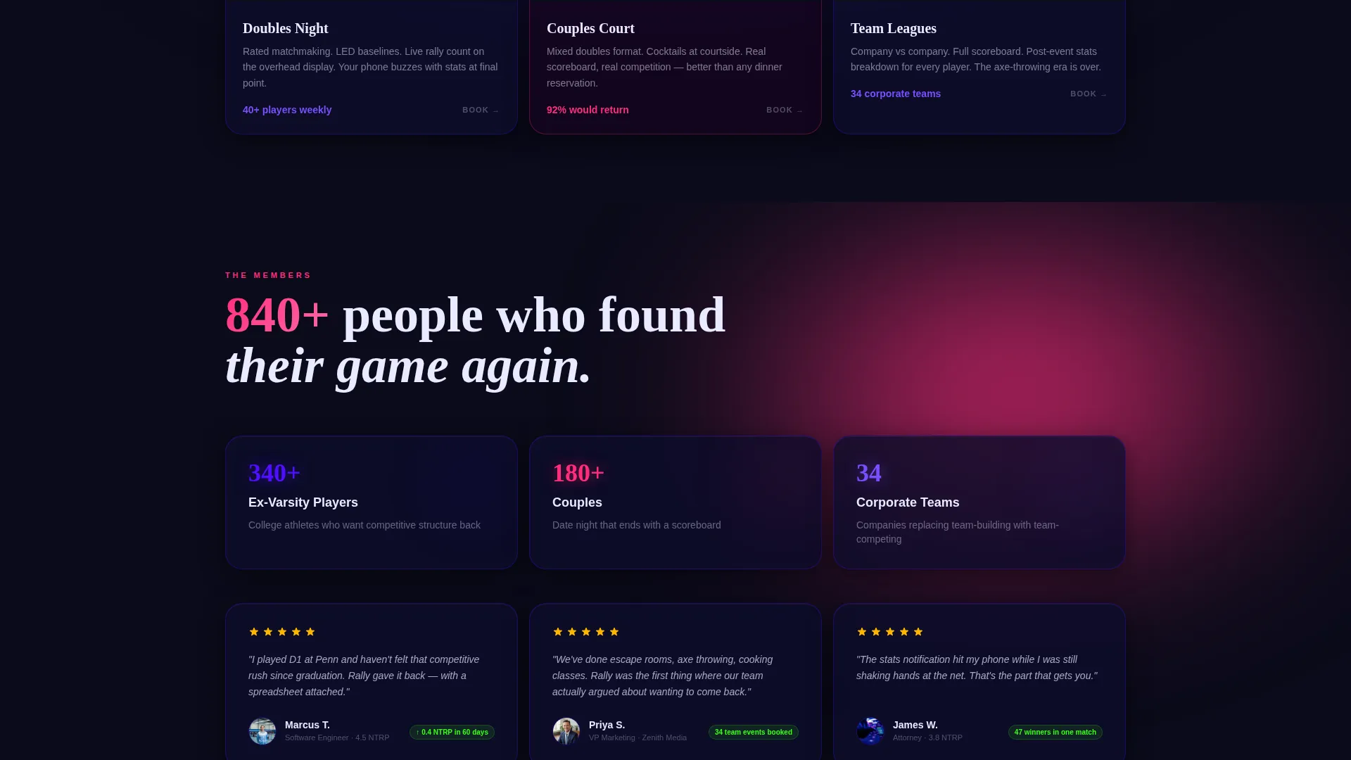Dominating Racket Sports Landing Page Template