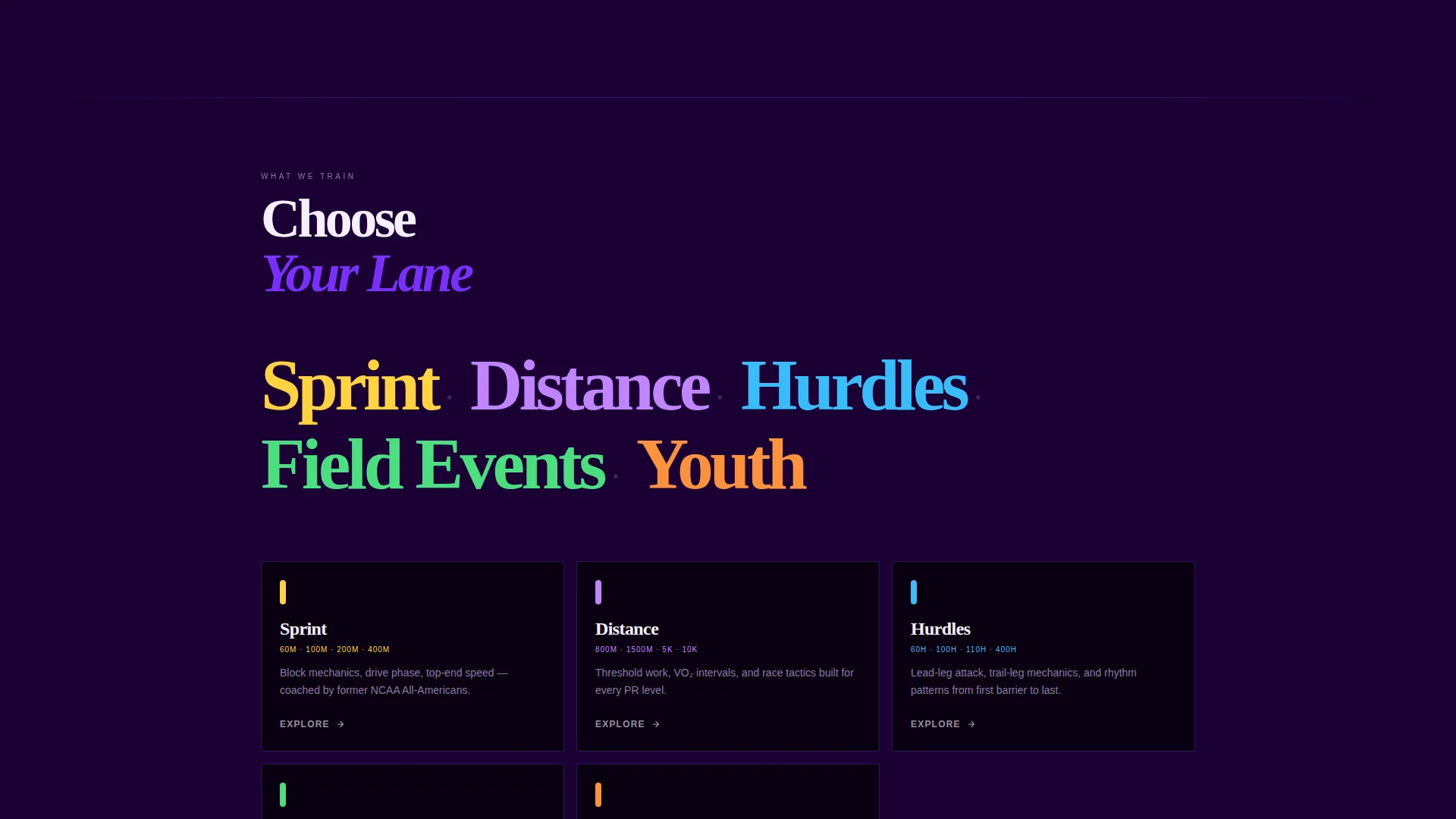Track & Field Academy Landing Page Template