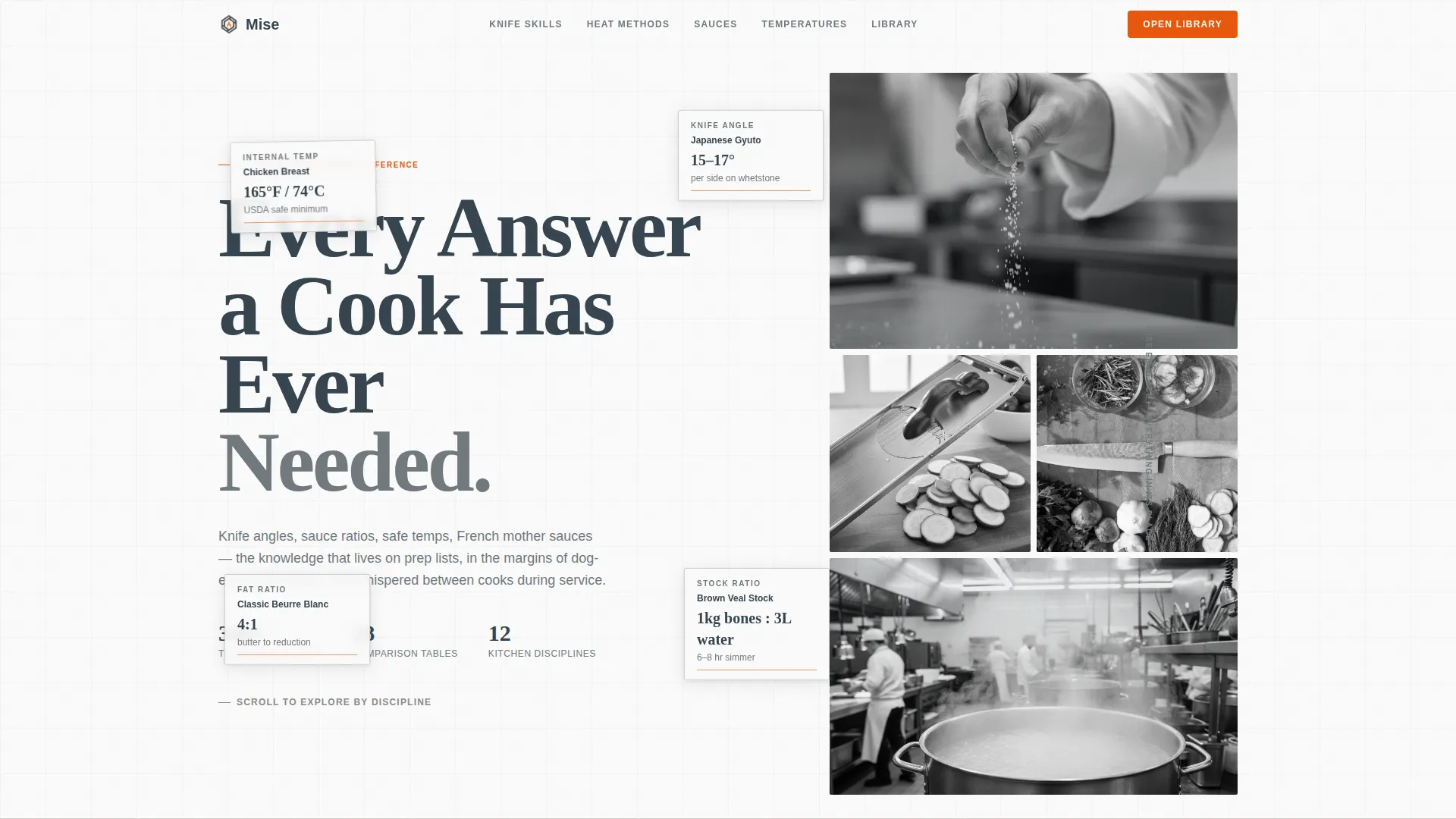 Culinary FAQ & Reference Landing Page Template