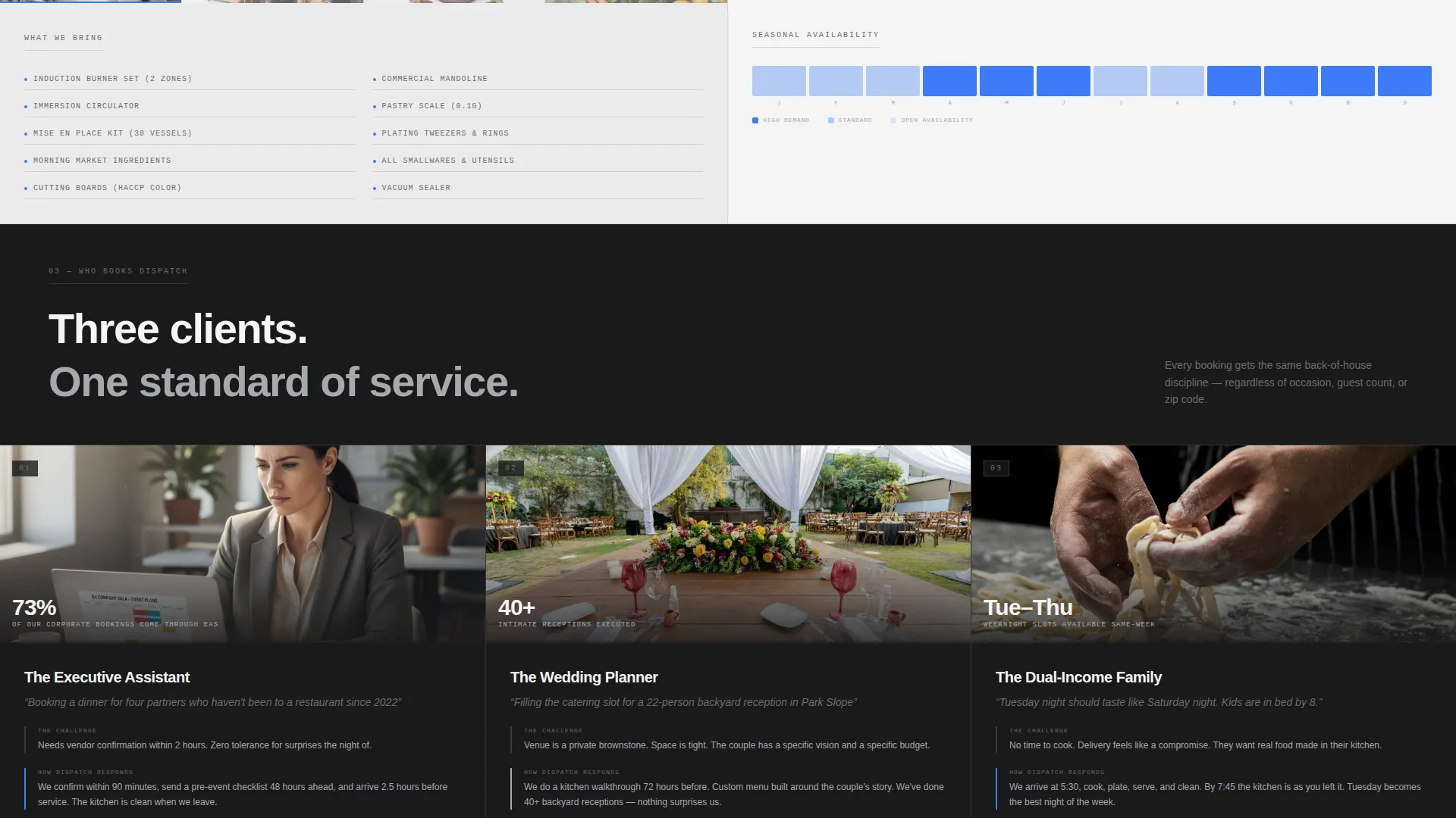 Private Chef Service Area Landing Page Template