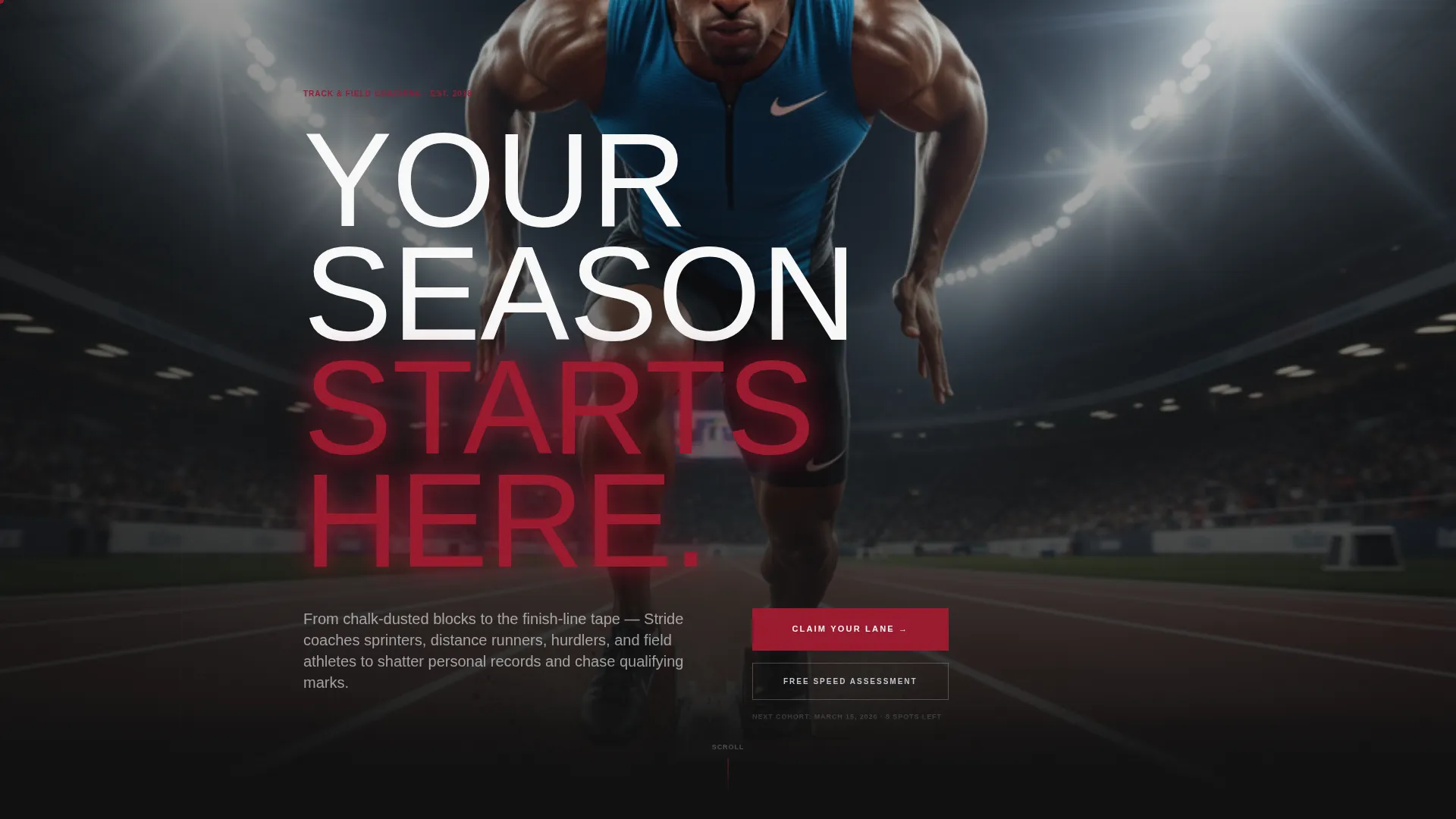 Track & Field Coaching Landing Page Template