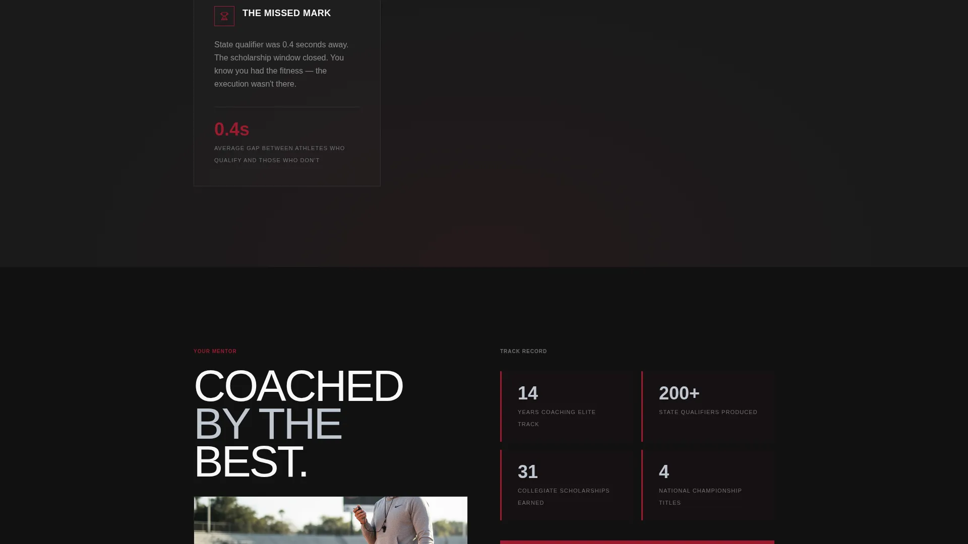 Track & Field Coaching Landing Page Template