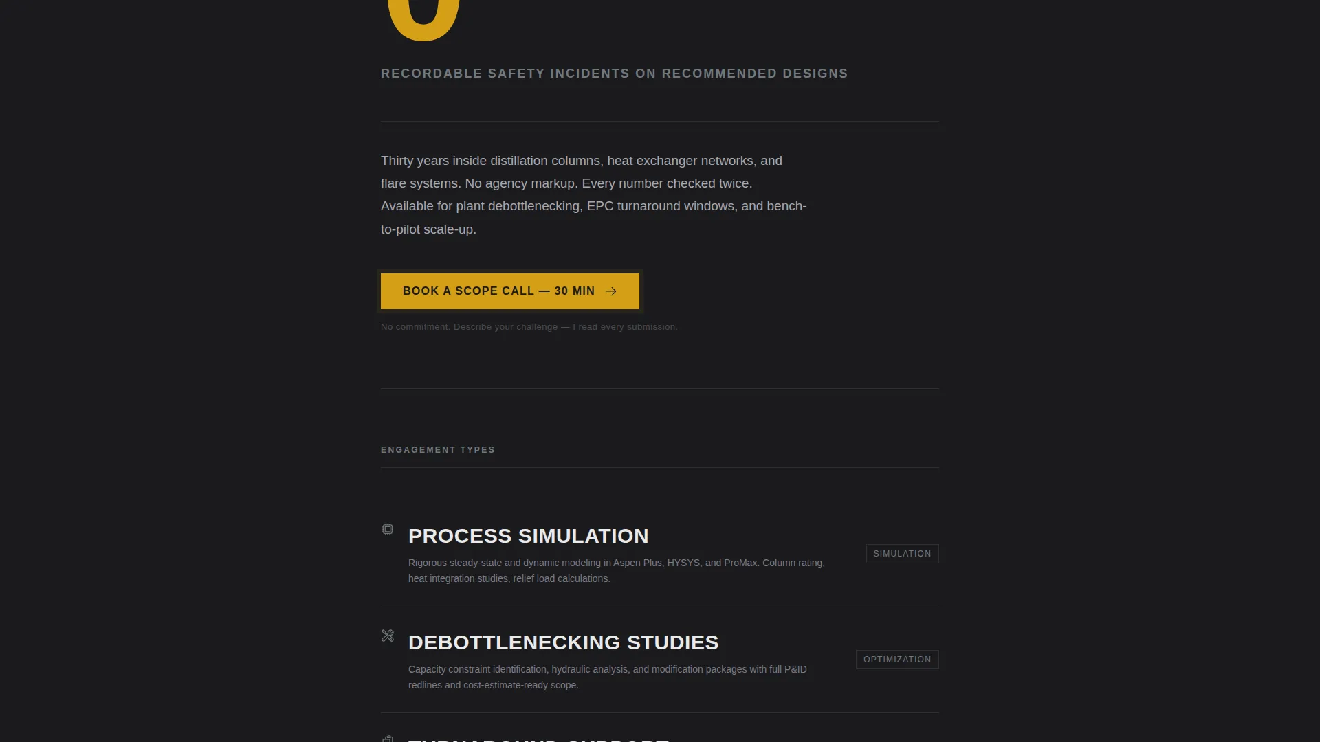 Chemical Engineering Consultant Landing Page Template