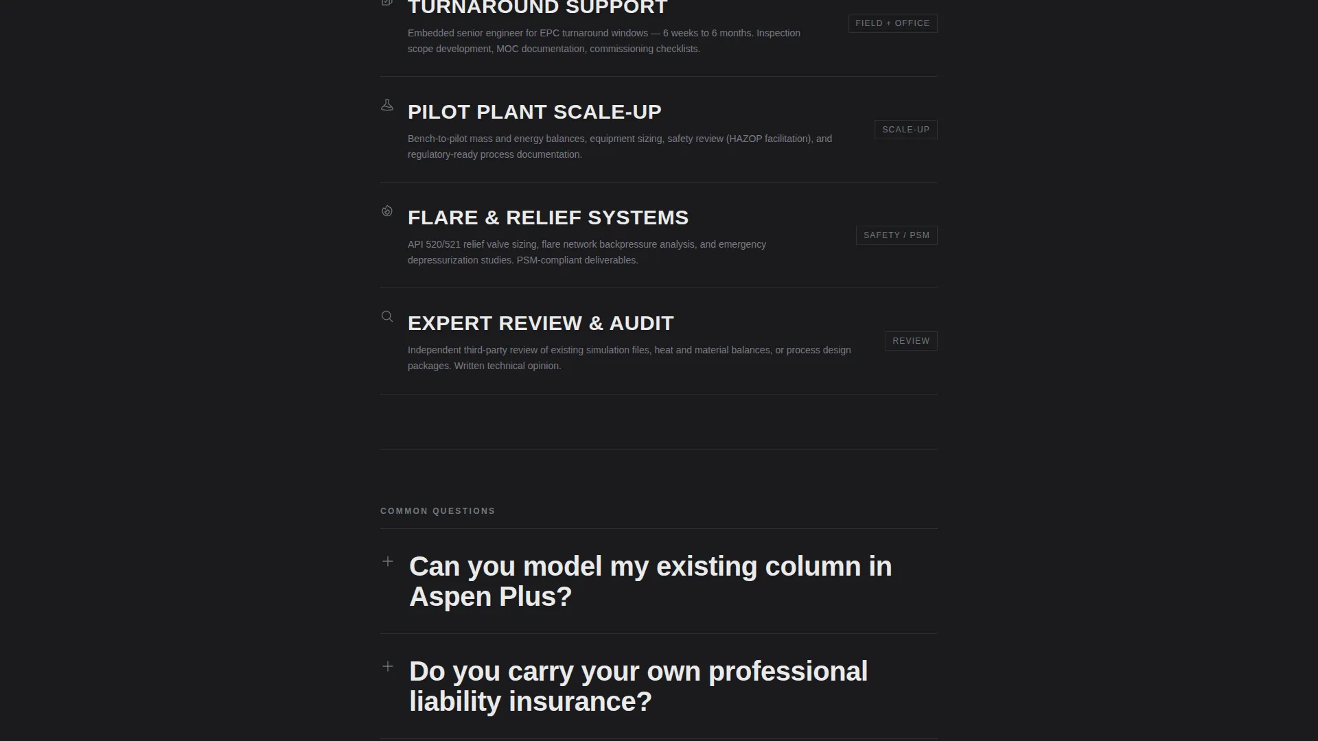 Chemical Engineering Consultant Landing Page Template