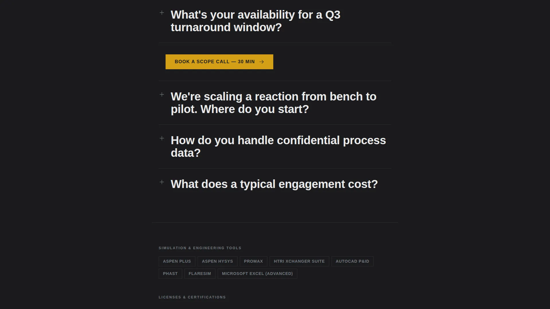 Chemical Engineering Consultant Landing Page Template