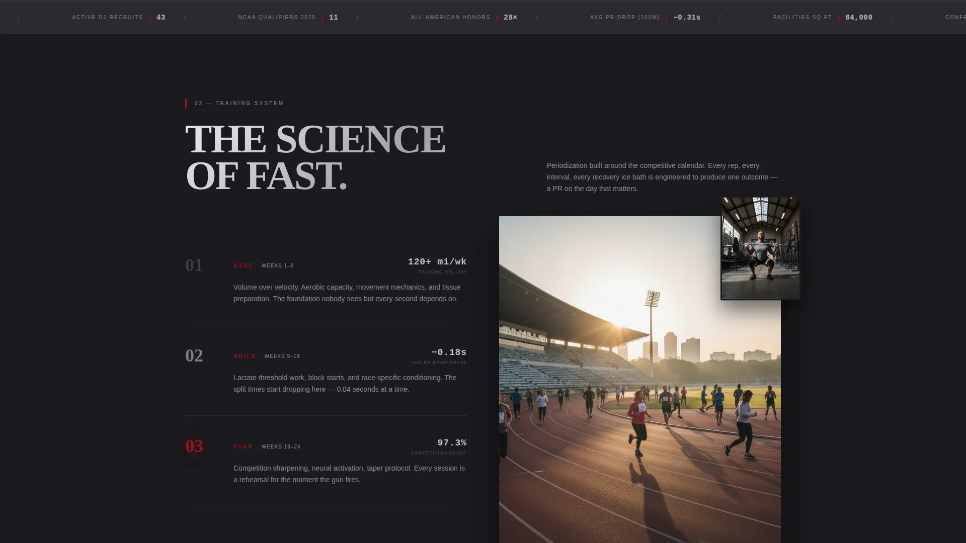 Track & Field College Program Landing Page Template