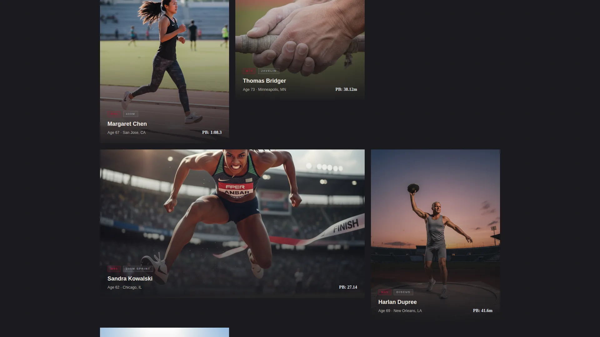 Masters Track & Field Landing Page Template