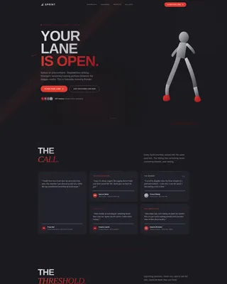 Track and Field Landing Page Template | Card Grid