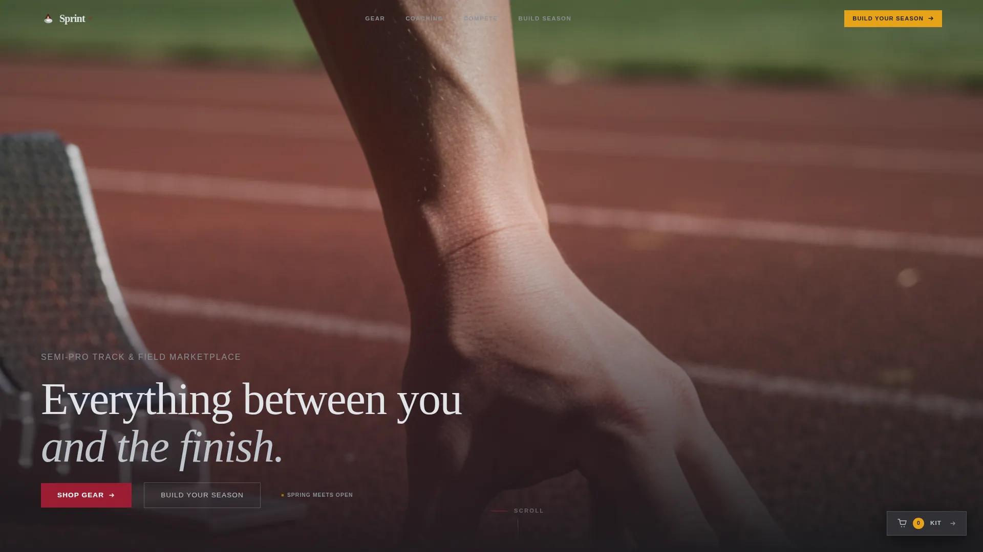 Track and Field Marketplace Landing Page Template