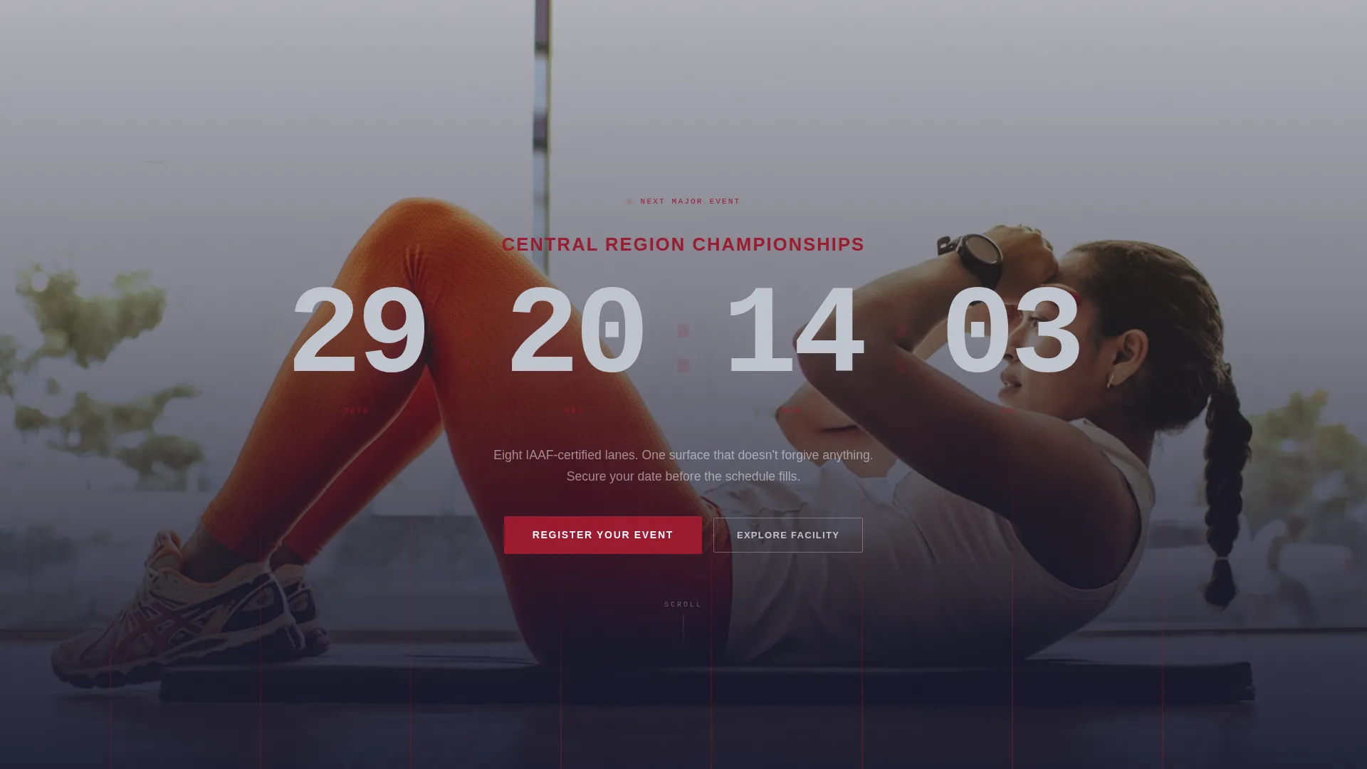 Track & Field Venue Landing Page Template