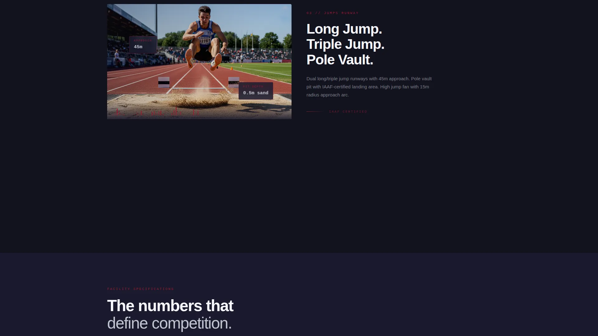 Track & Field Venue Landing Page Template