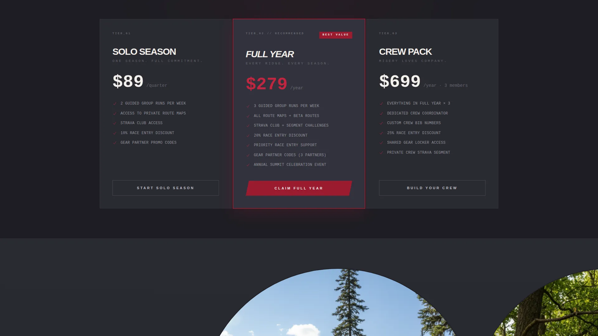 Trail Running Club Membership Landing Page Template