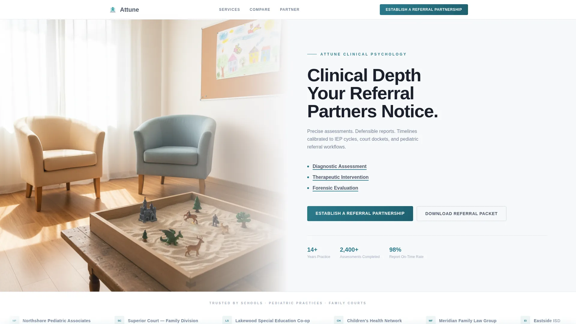 Child Psychologist Referral Partnership Landing Page