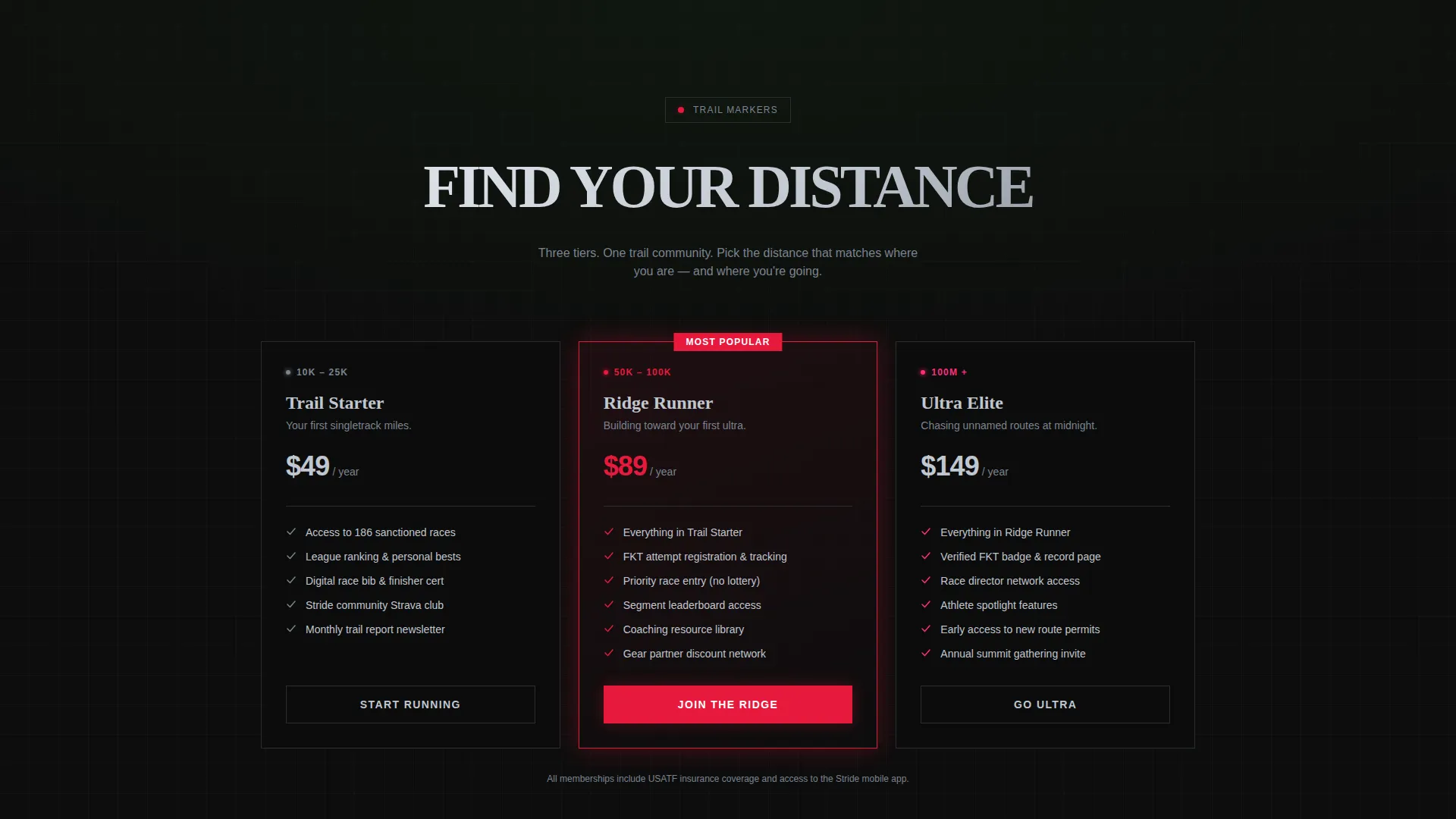 Trail Running League Landing Page Template