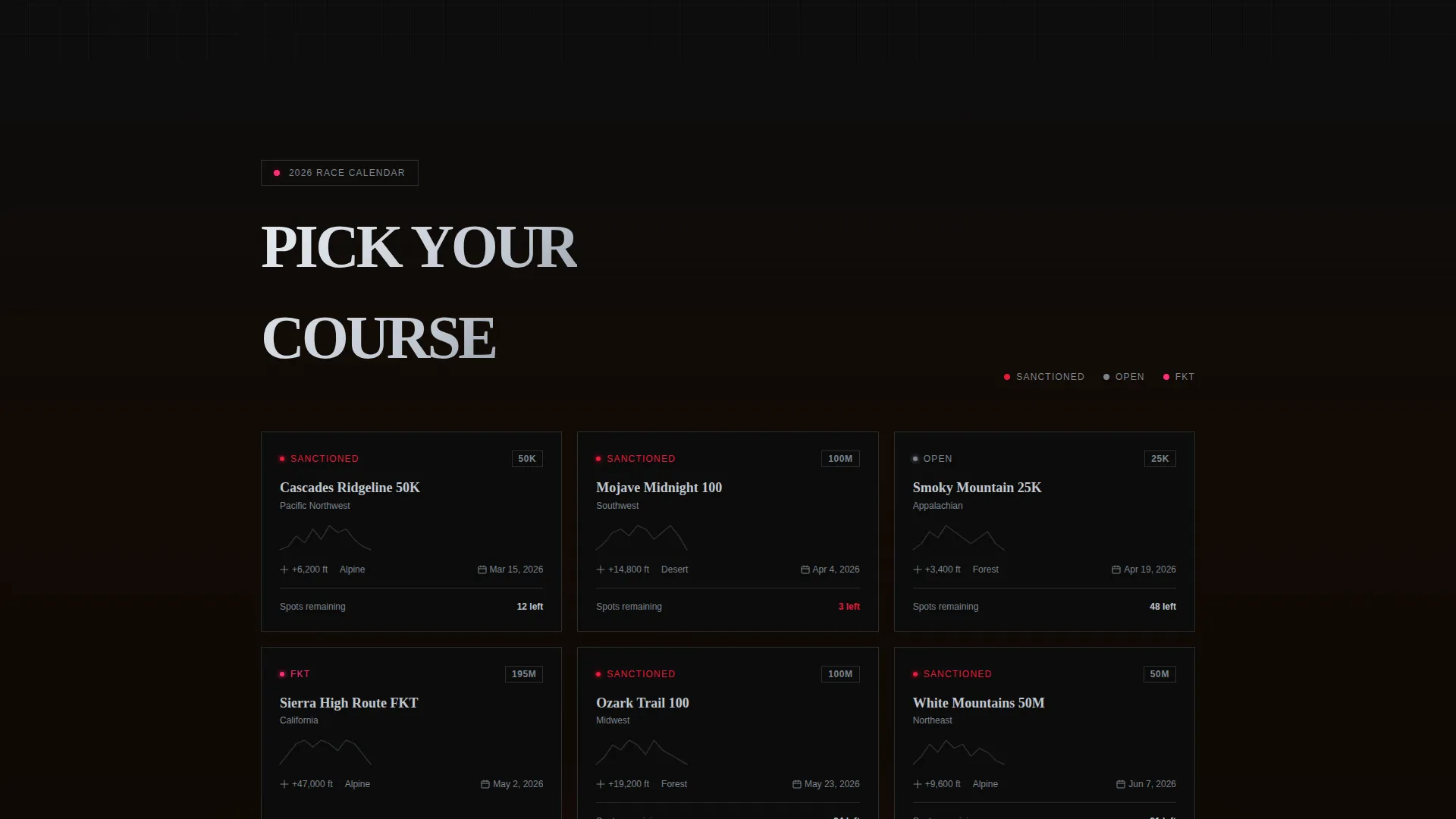 Trail Running League Landing Page Template