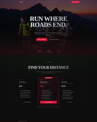 Trail Running League Landing Page Template