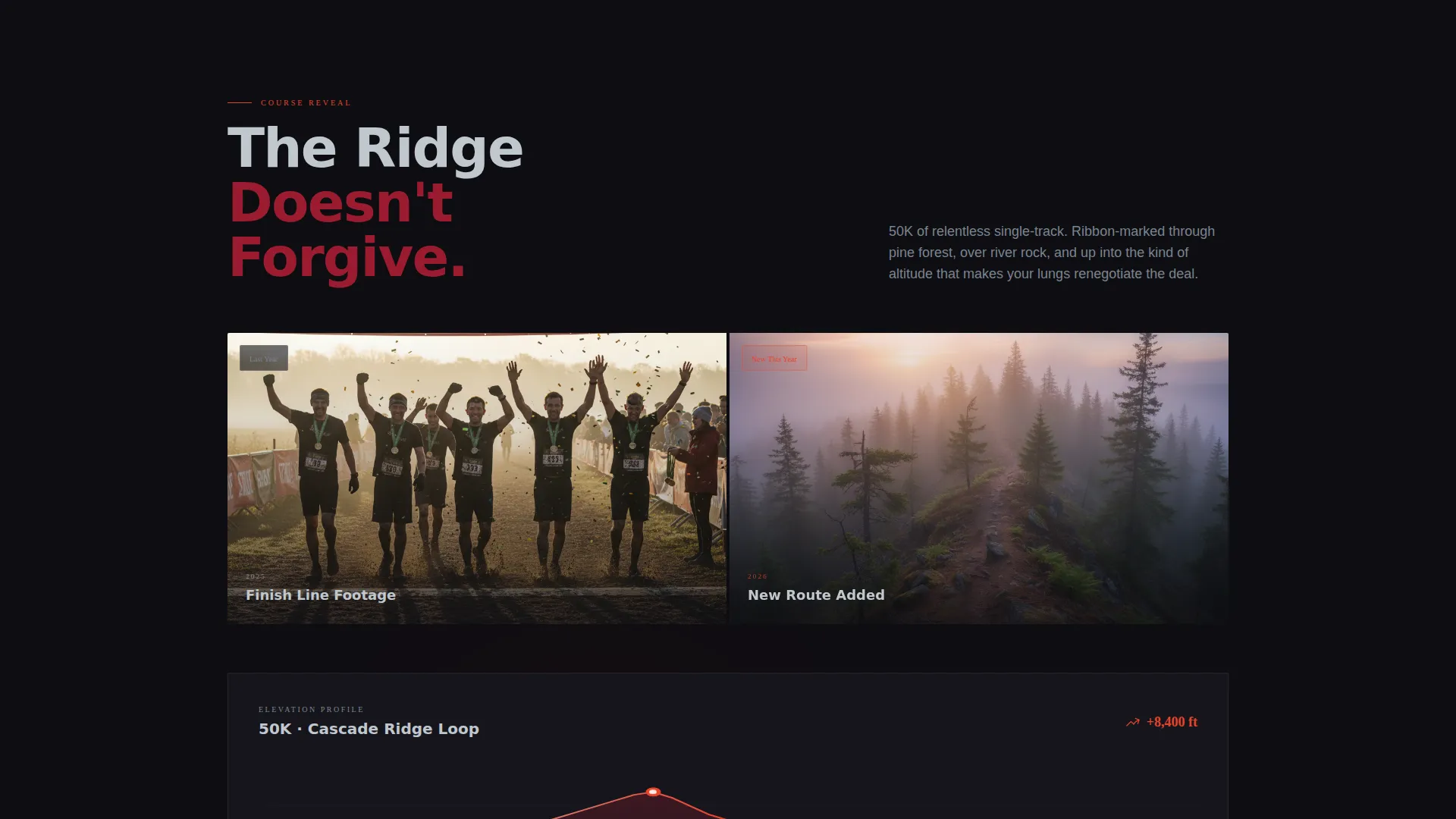 Trail Running Tournament Landing Page Template