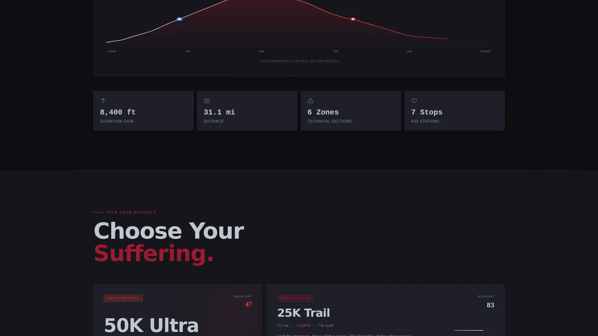 Trail Running Tournament Landing Page Template