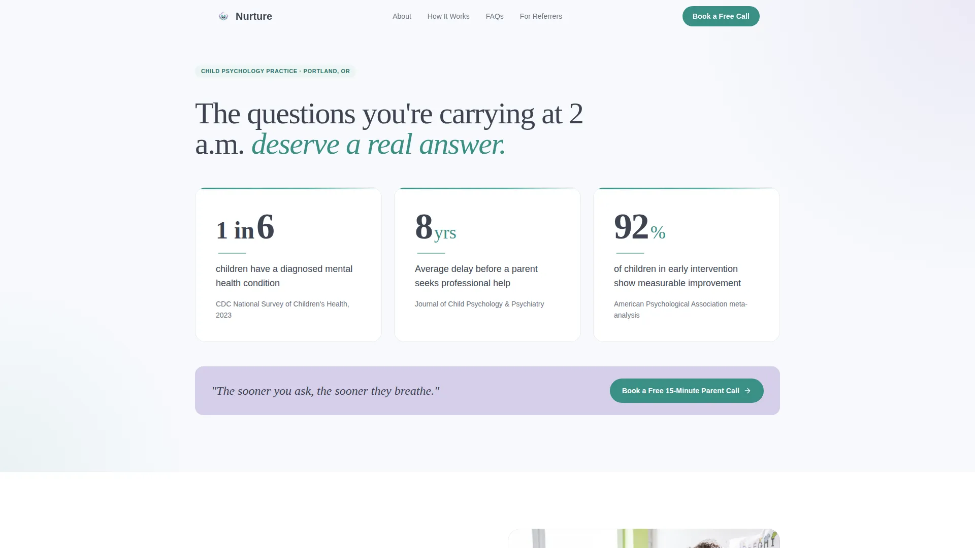 Child Psychologist Booking Website Template