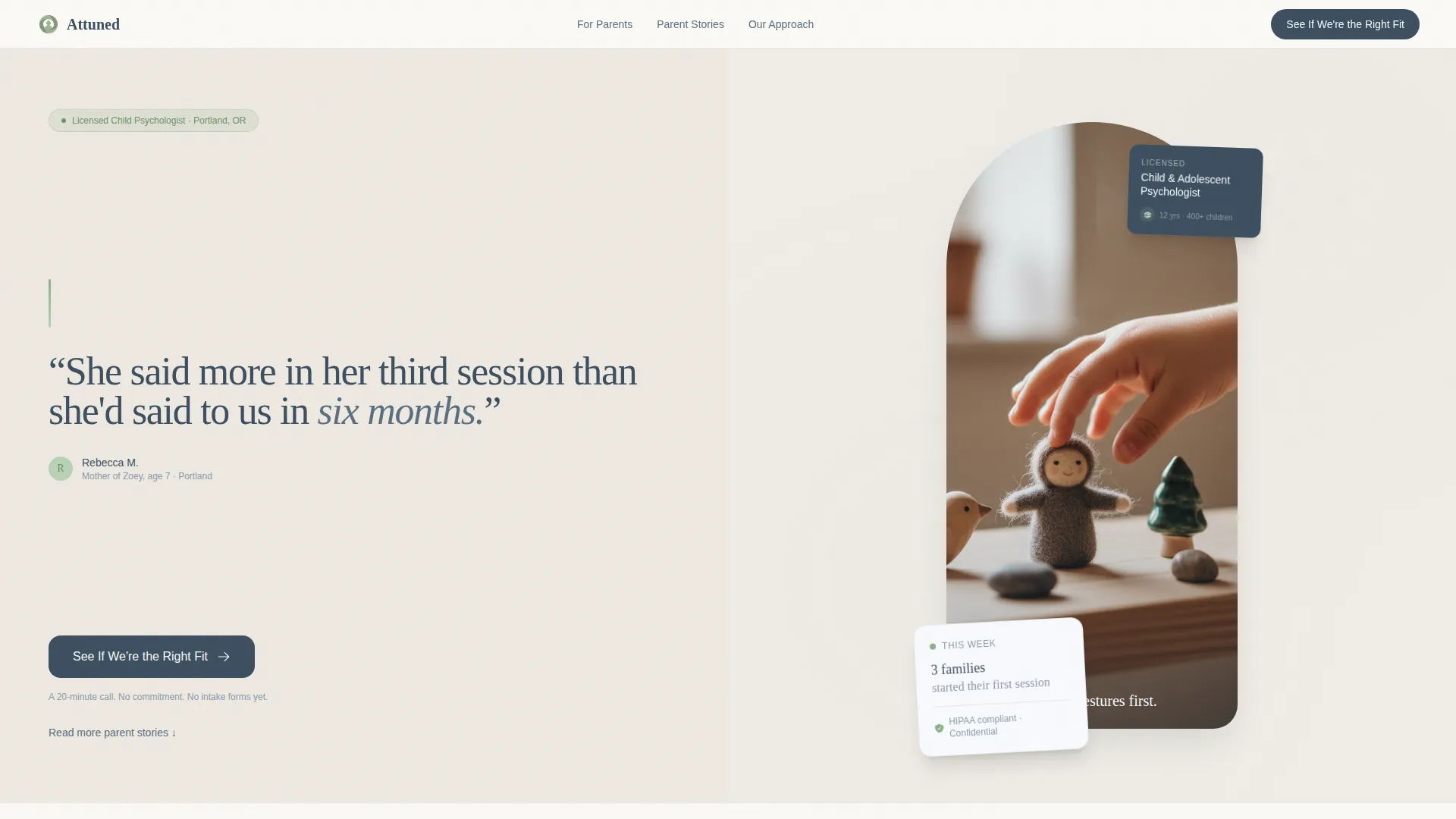 Child Psychologist Testimonials Landing Page Template