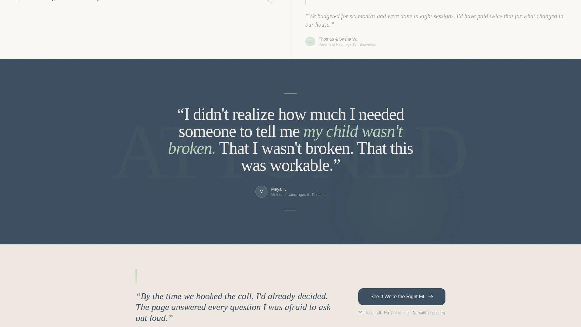 Child Psychologist Testimonials Landing Page Template