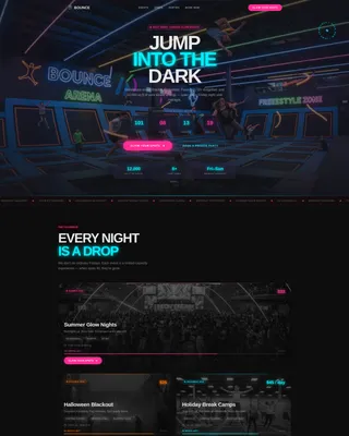Trampoline Park Event Registration Landing Page
