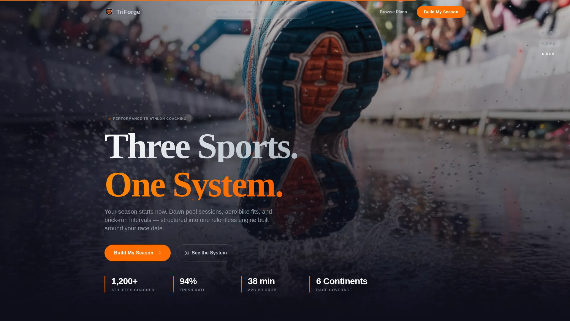 Triathlon Academy Landing Page Template