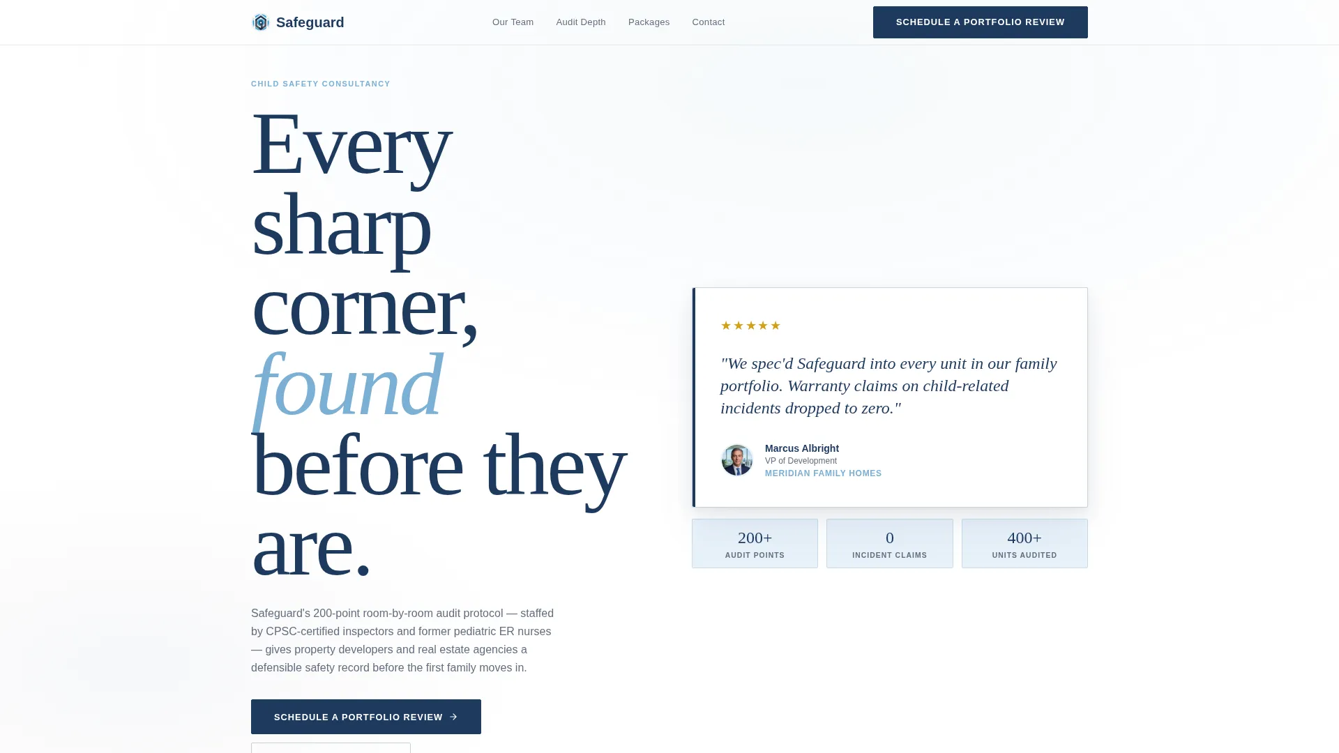 Childproofing Consulting Landing Page Template