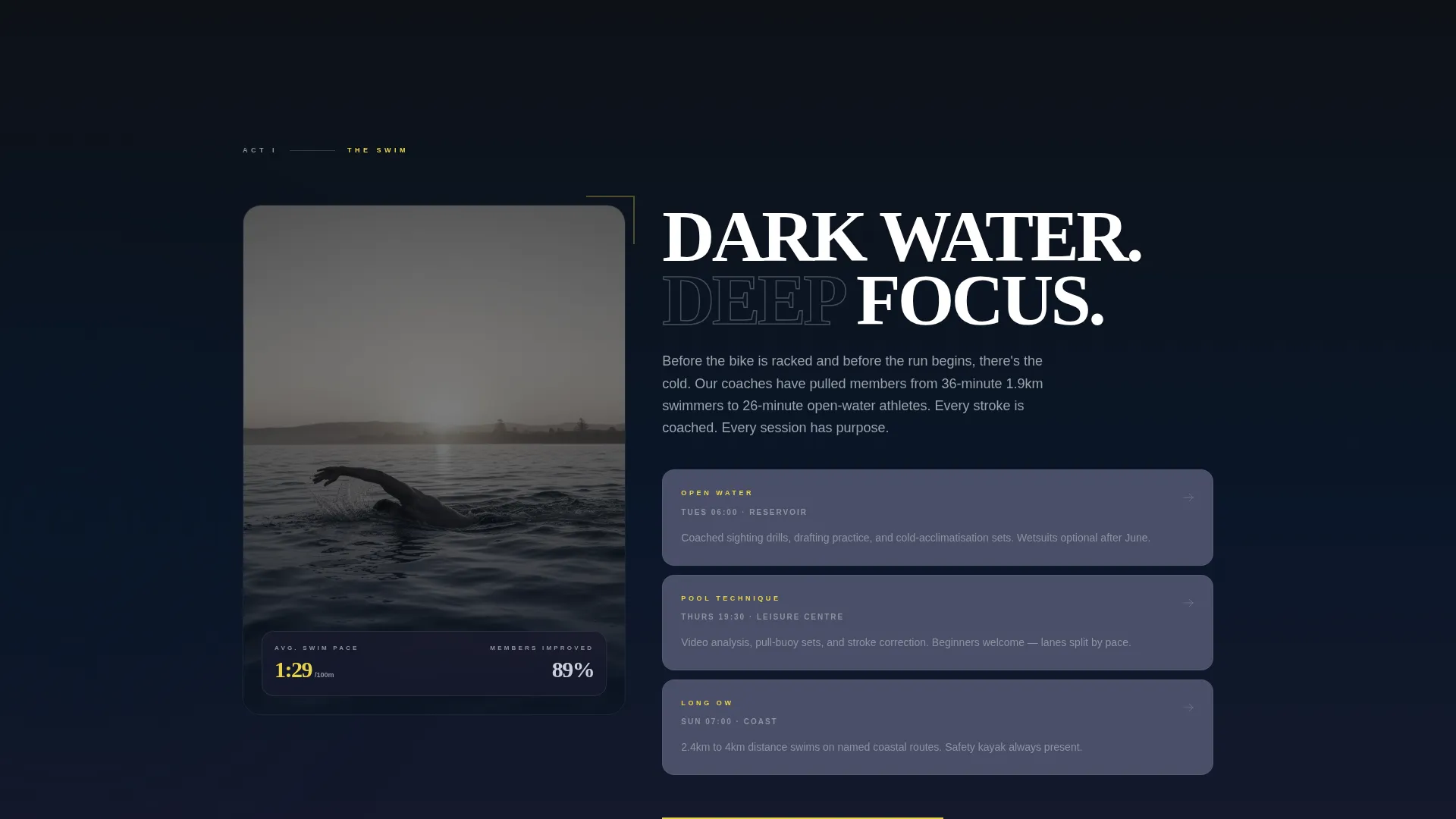 Triathlon Club Landing Page Template