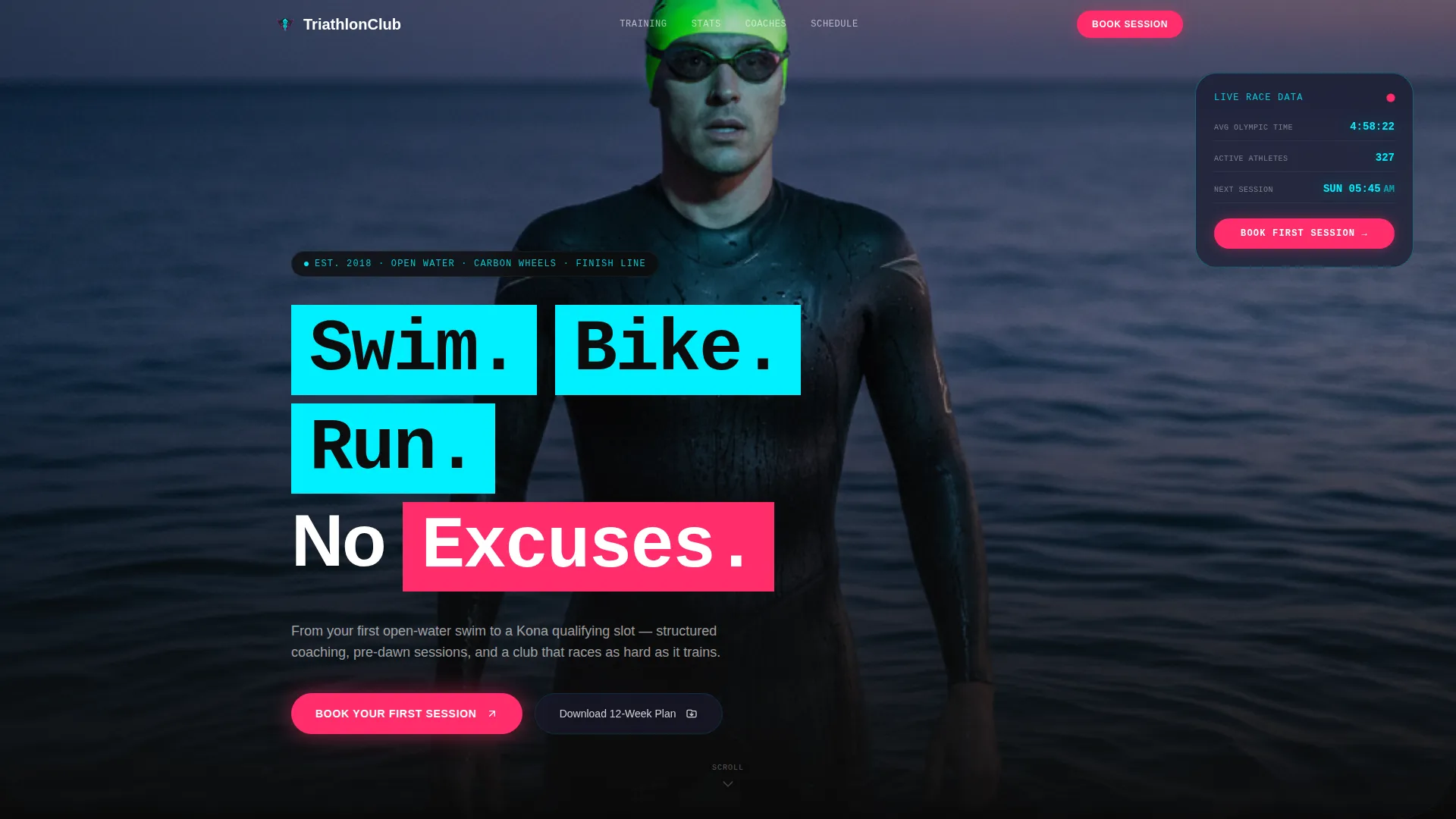 Club Landing Page Template - Futuristic Neon