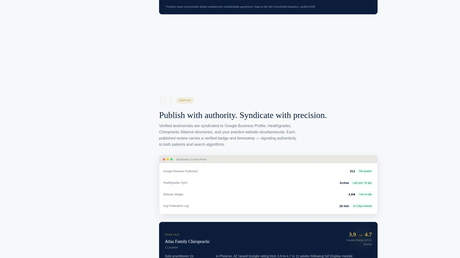 Chiropractic Reputation Management Website Template