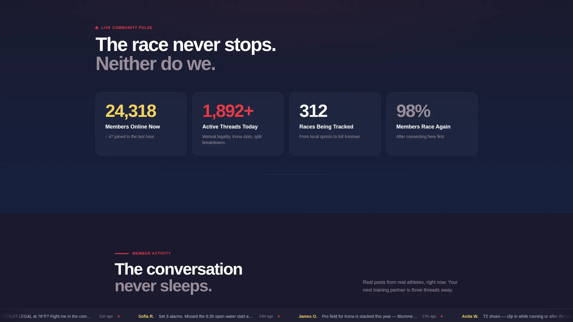 Triathlon Community Landing Page Template