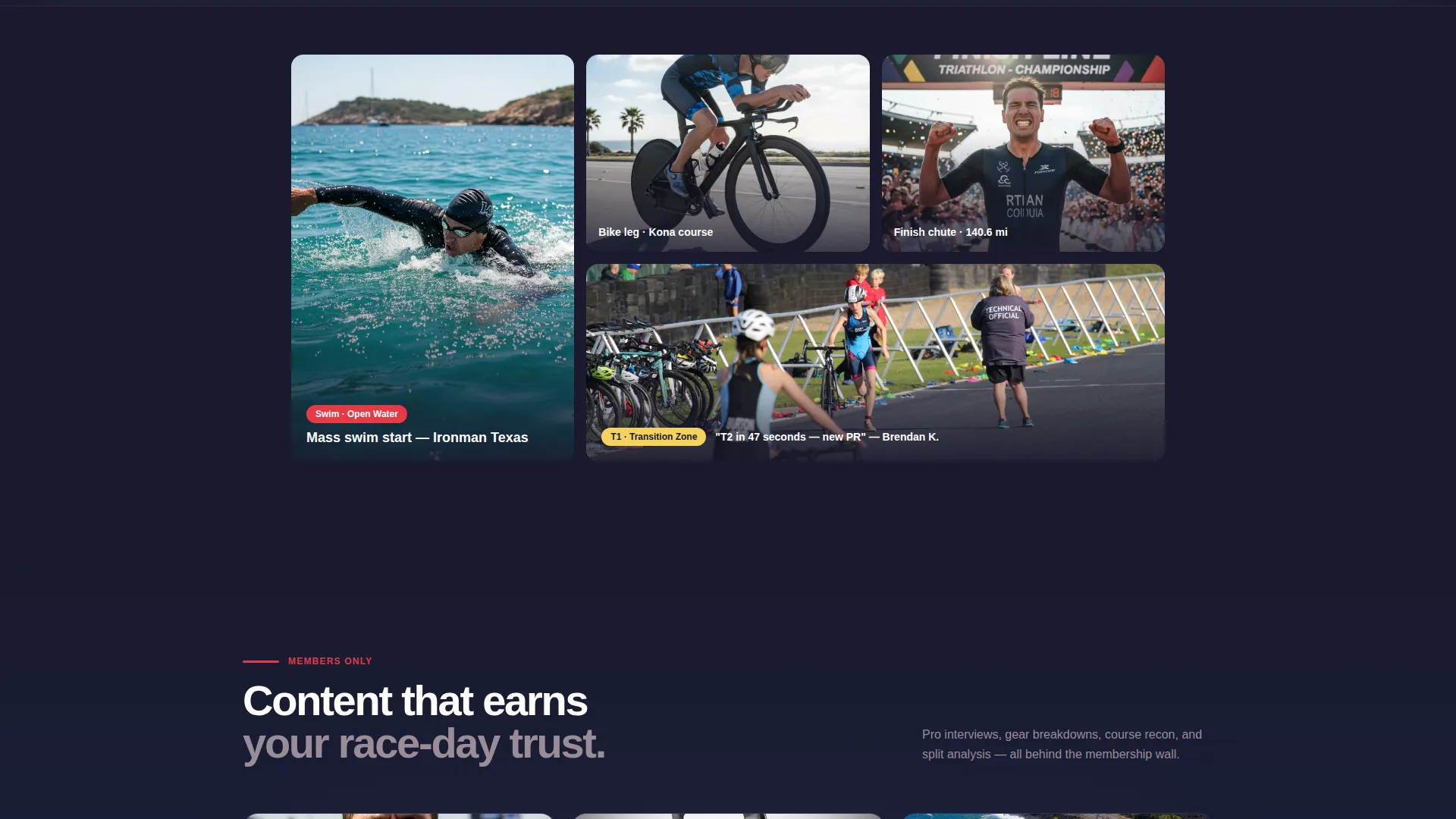 Triathlon Community Landing Page Template