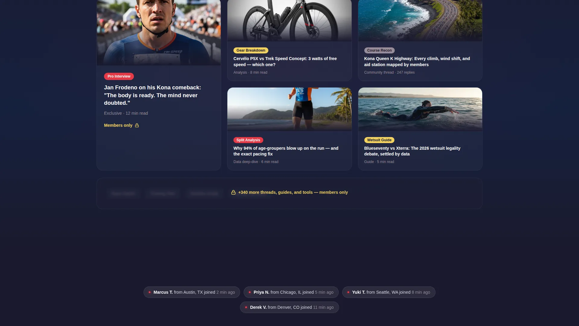 Triathlon Community Landing Page Template