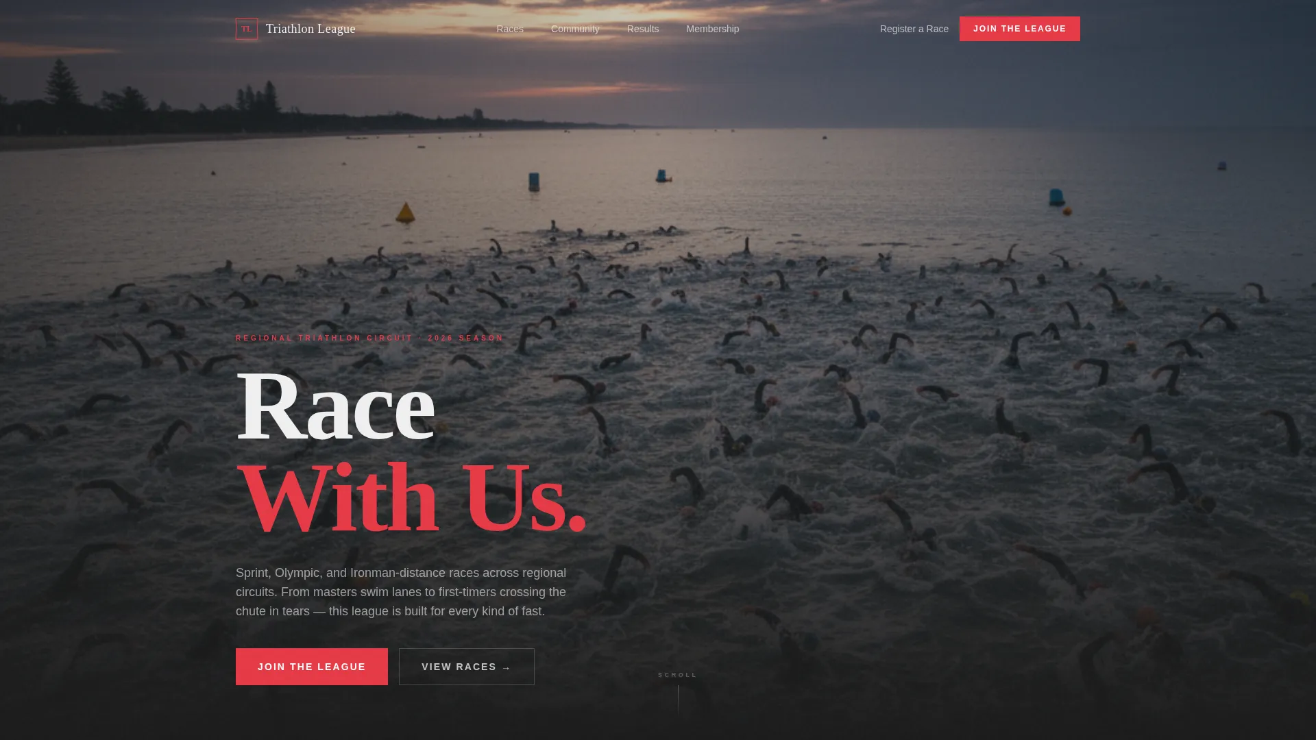League Landing Page Template - Card Grid Layout