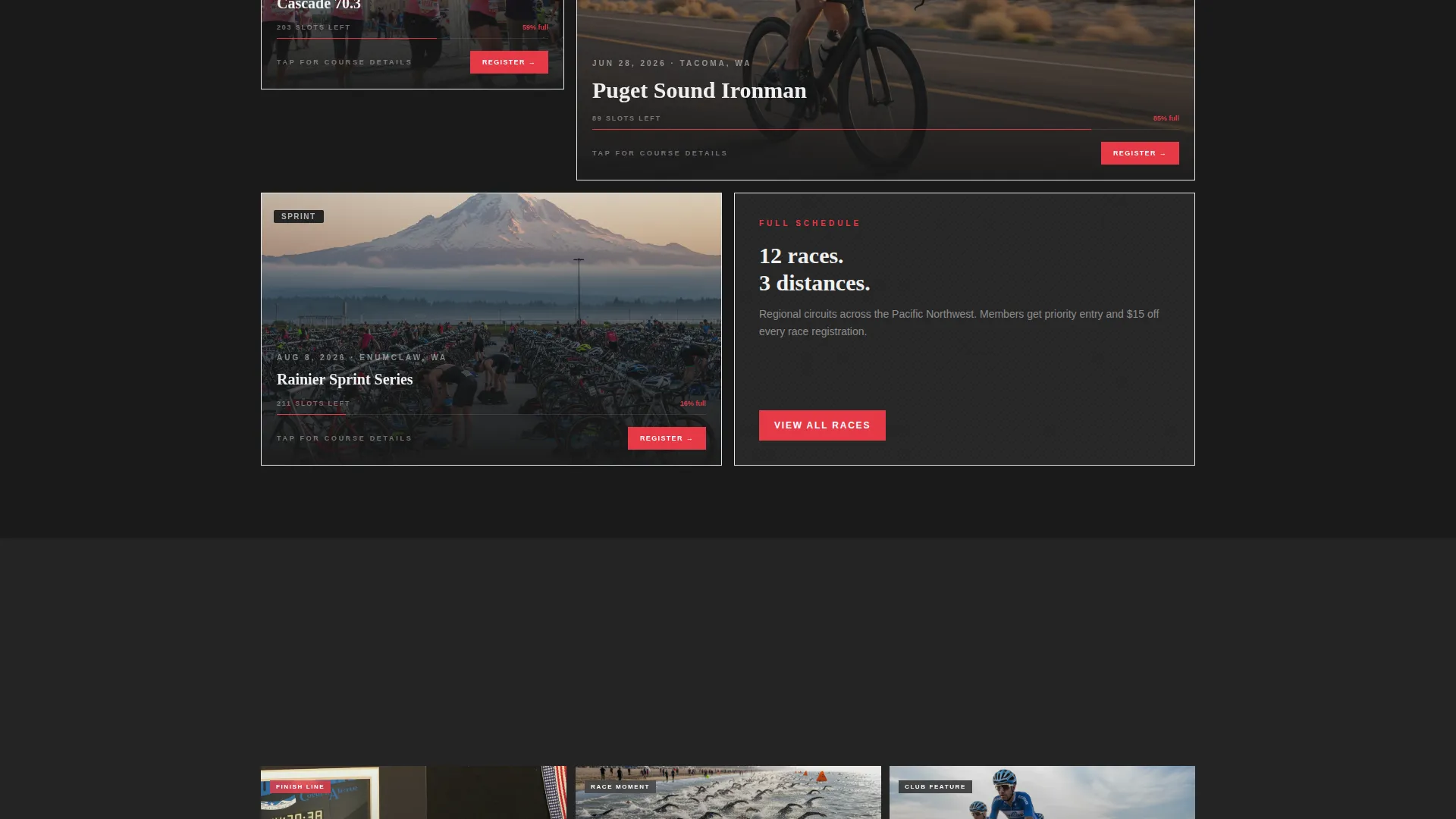 League Landing Page Template - Card Grid Layout