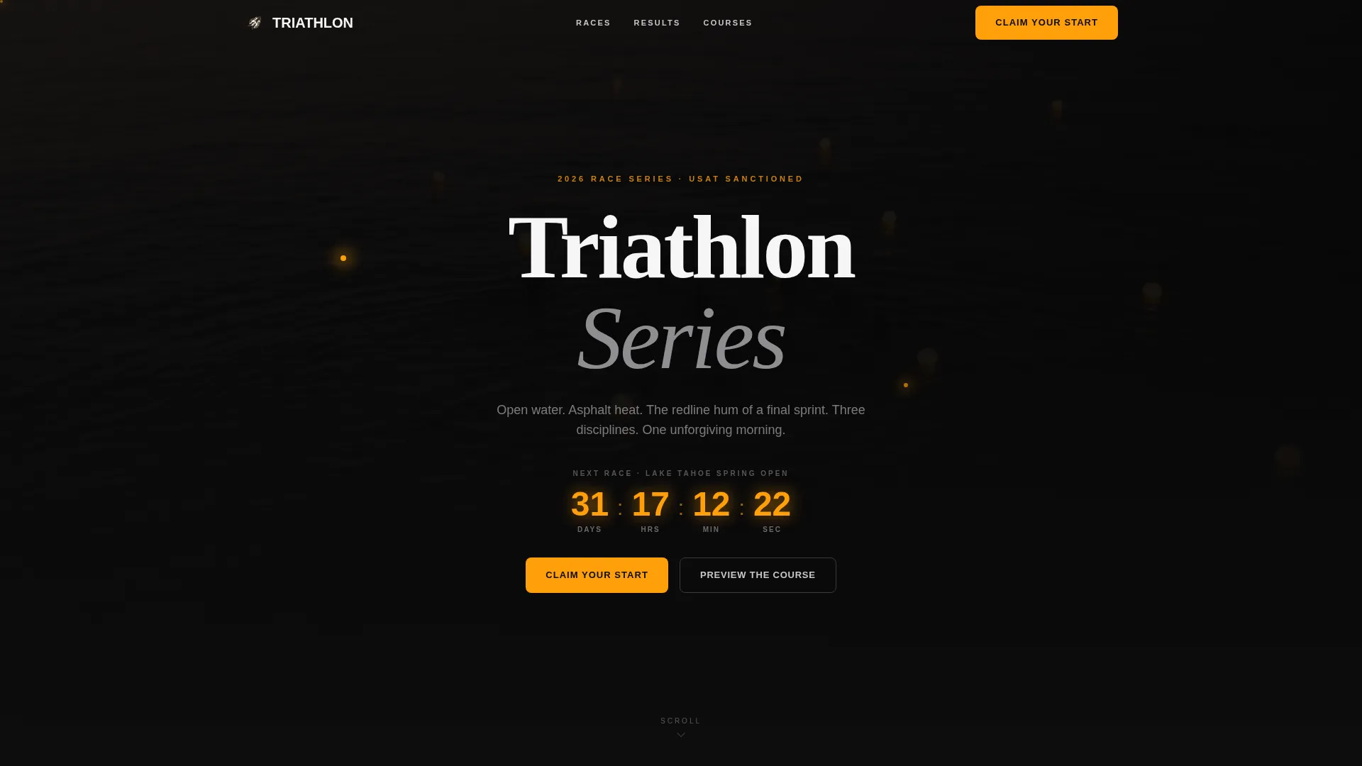 Competition Landing Page Template | Race Series