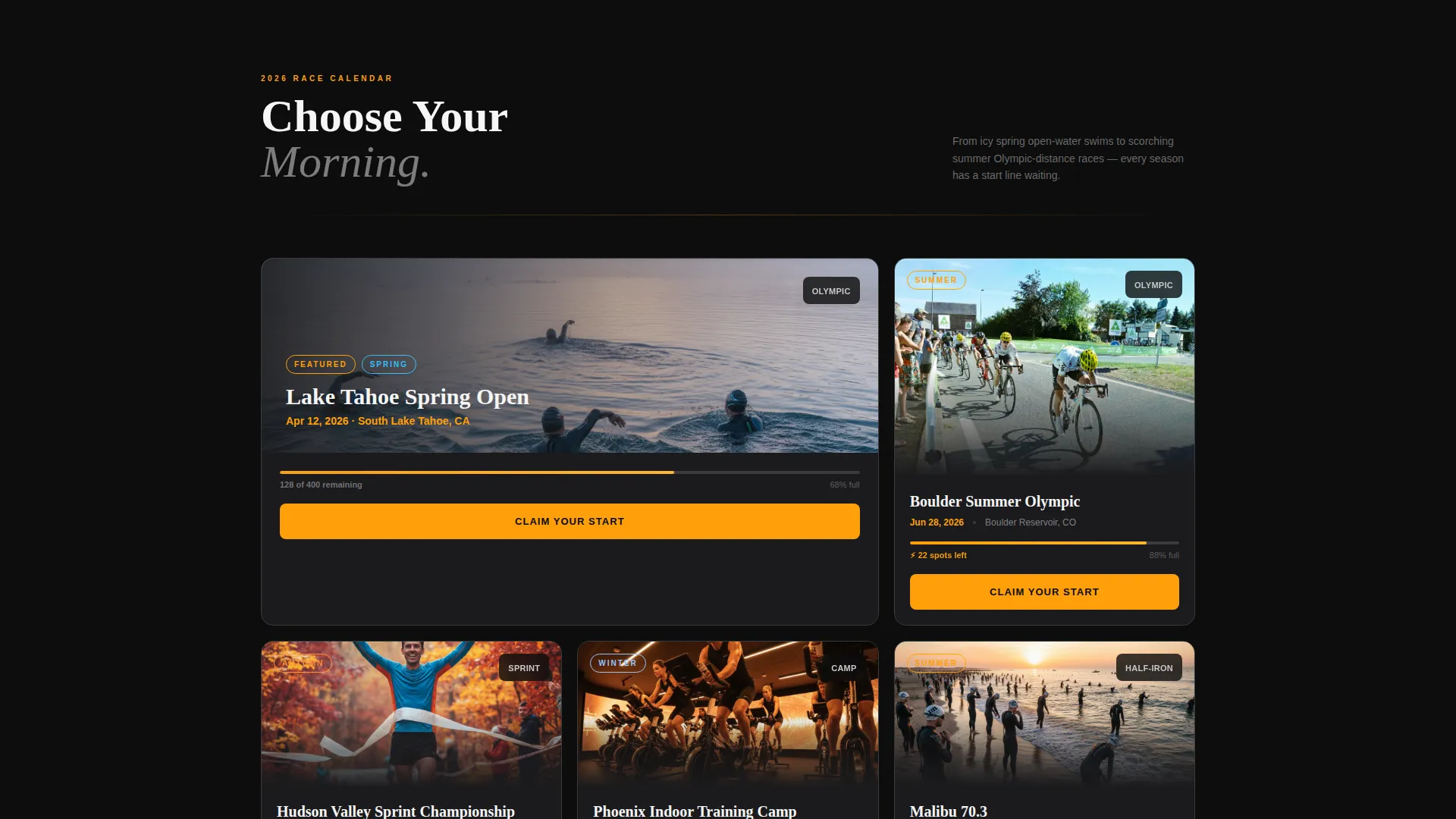 Competition Landing Page Template | Race Series