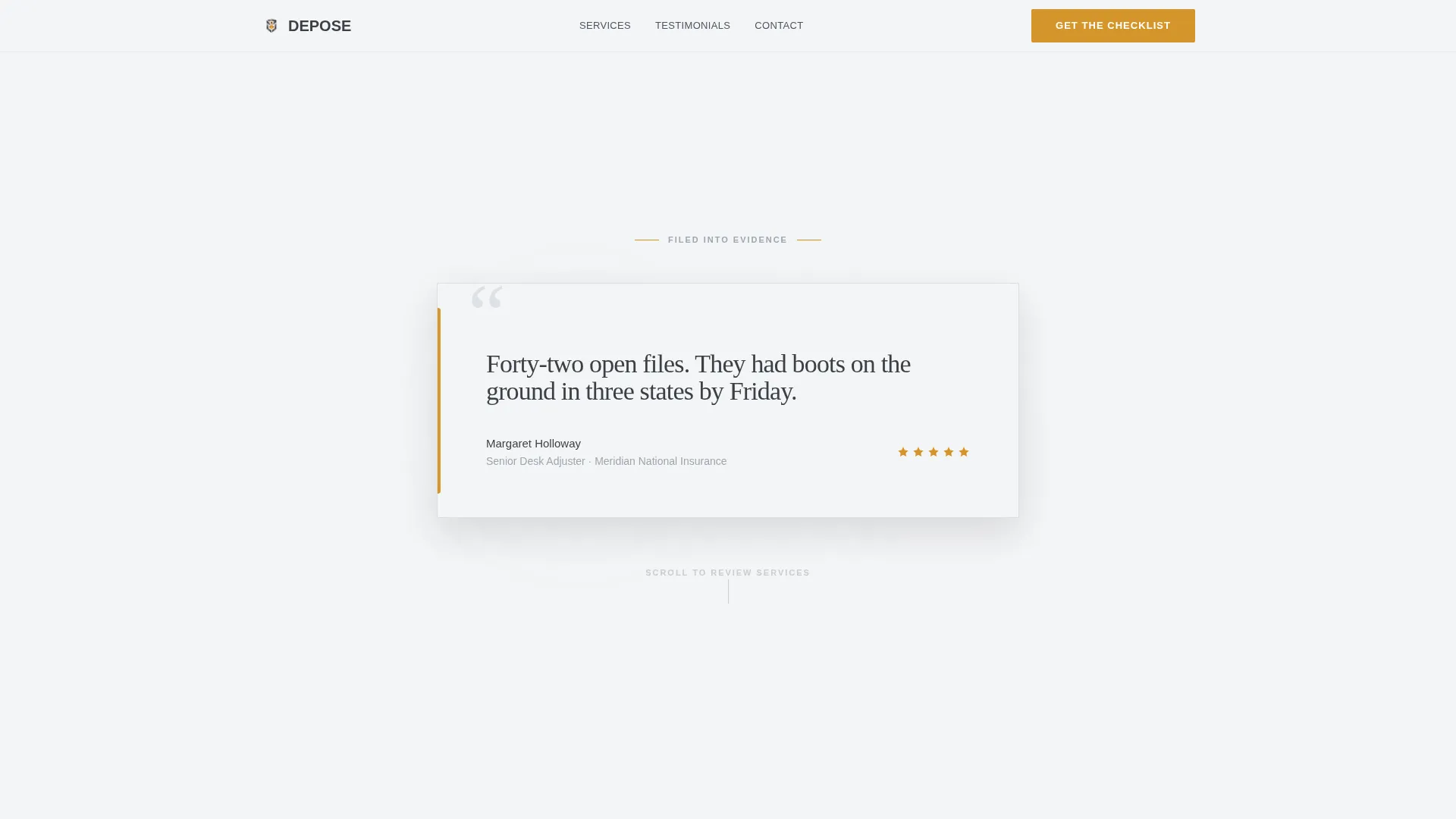 Claims Investigator Booking Landing Page Template