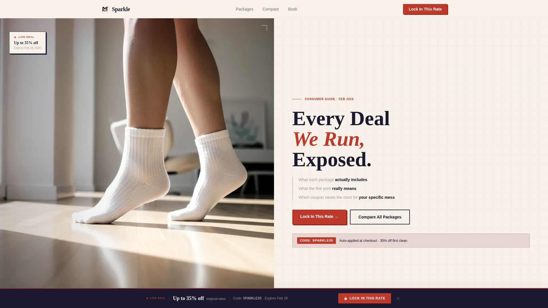 Cleaning Service Coupon Landing Page Template